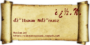 Ölbaum Nónusz névjegykártya